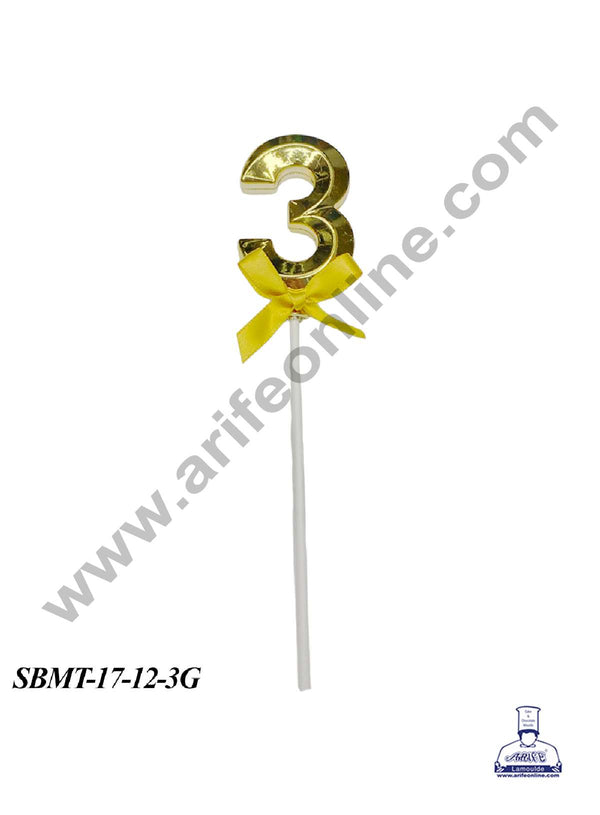 CAKE DECOR™ Plastic 3D Style 3 Number Cake Topper - 1 Piece