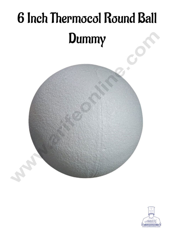 6 Inch Thermocol Round Ball Dummy | Styrofoam Ball Dummy - 1 pc - CAKE DECOR™