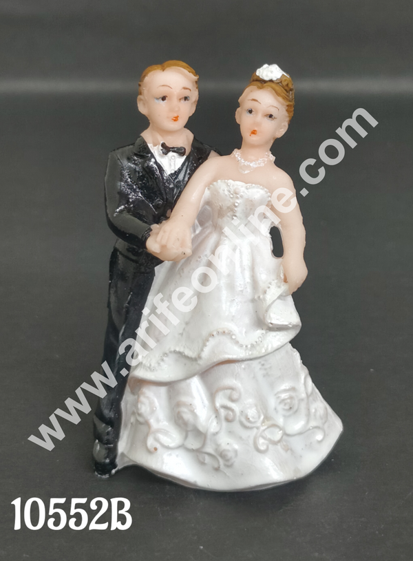 CAKE DECOR™ 1 Pcs Wedding Couple Ceramic Figure Cake Topper Decorations (SBCT-10552B-R)