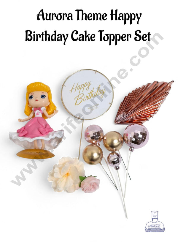 Aurora Theme Happy Birthday Cake Topper Set - CAKE DECOR™