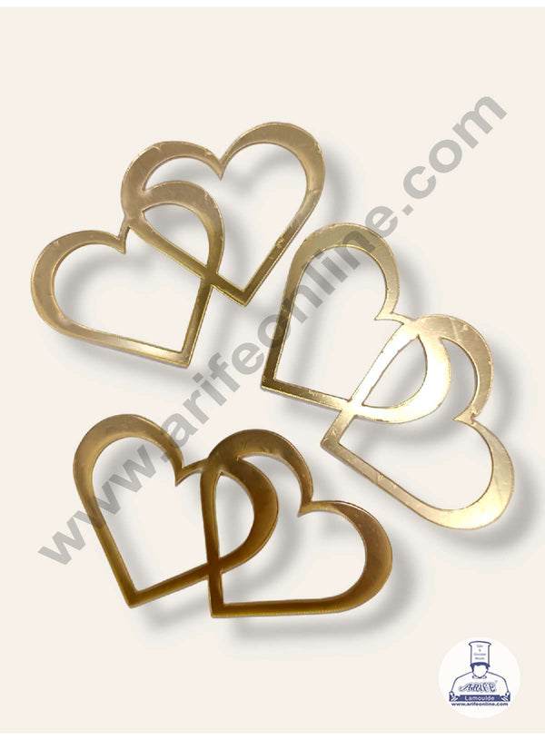 CAKE DECOR™ 3 pcs Acrylic Double Heart Cutout Topper - Heart ( SBMT-CO-05 )