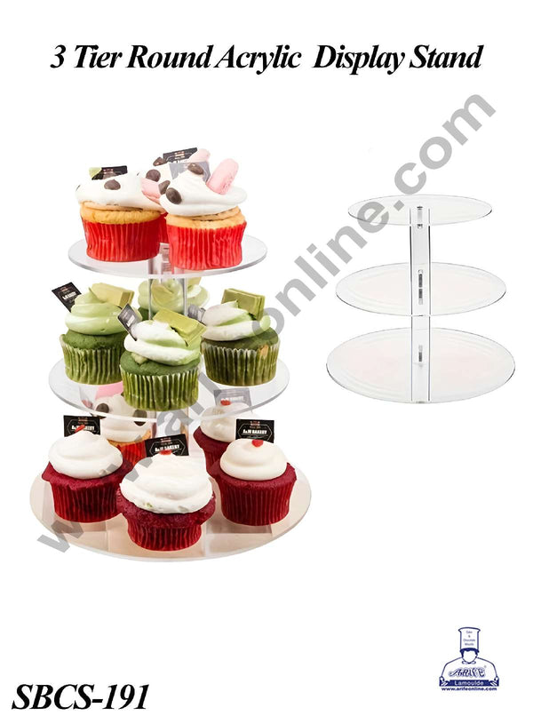 CAKE DECOR™ 3 Tier Round Acrylic Cake Spacer | Layered Spacer | Dessert Display Stand