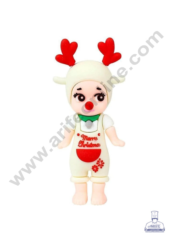 CAKE DECOR™ Christmas Baby Reindeer Rubber Cake Topper  (7 cm)- 1 Piece