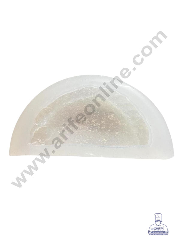 CAKE DECOR™ 3D Silicon 1 Cavity Round Gujiya Silicon Candle Mould, Silicon Soap Mould, Handmade Soap Candy Making