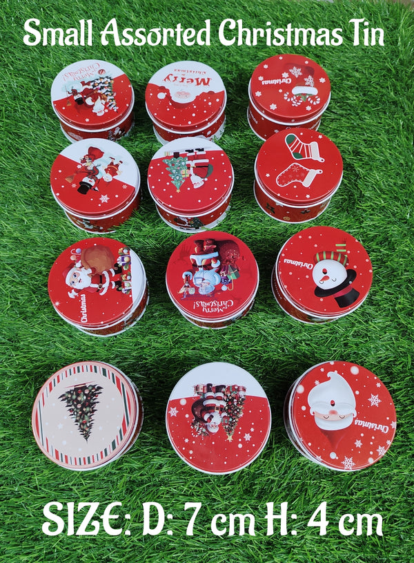Cake Decor ™ Christmas Tins Round Shape - Assorted | 1 Pc Pack|SBCH-XM-02|