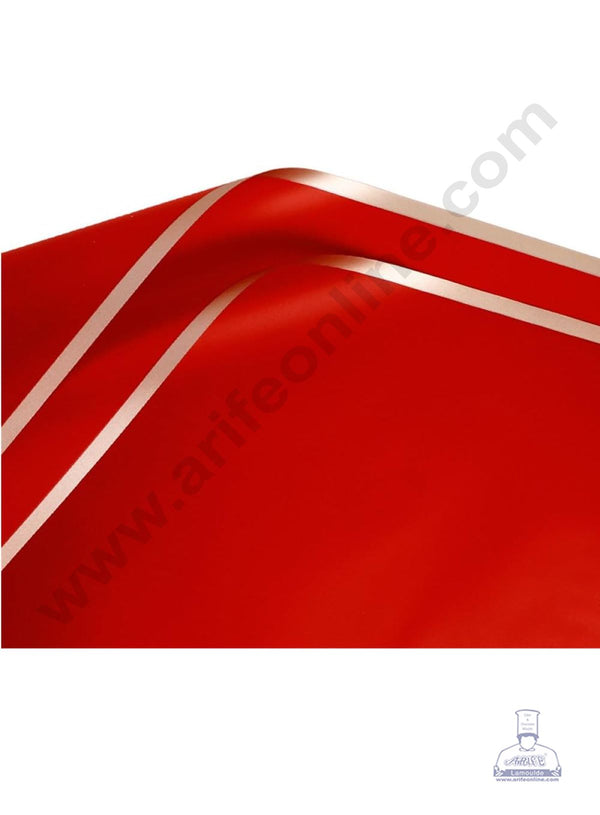 Double Side Gold Edge Korean Wrapping Sheet | Premium Flower Wrapper (Red)- CAKE DECOR™