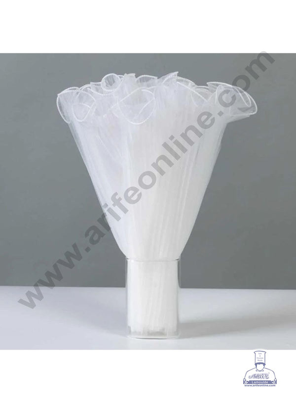 White Wrinkled Flower Wave Wrapping Mesh - CAKE DECOR™