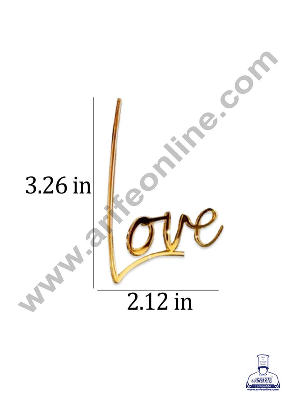 CAKE DECOR™ 3 inch Golden Acrylic Love Cake Topper Cake Decoration Dessert Decoration