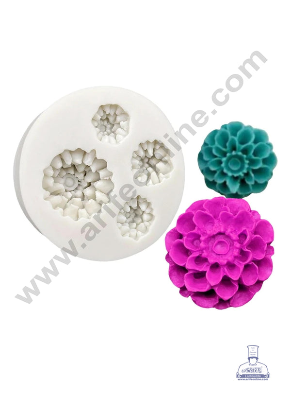 CAKE DECOR™ 4-Cavity Chrysanthemum Silicone Fondant Mold - B777