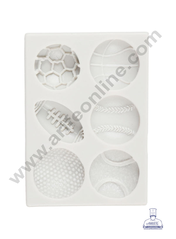 CAKE DECOR™ 6-Cavity Sports Ball Silicone Fondant Mold - B839