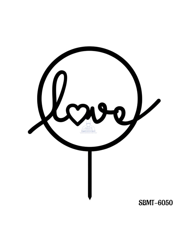 CAKE DECOR™ 5 inch Black Acrylic Love Cake Topper Cake Decoration Dessert Decoration