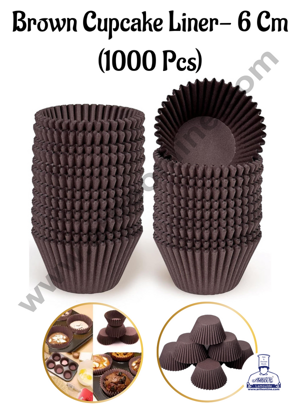 Cake Decor™ Brown Paper Cupcake Liner Cylinder Pack - 6 cm (1000 Pcs Roll)