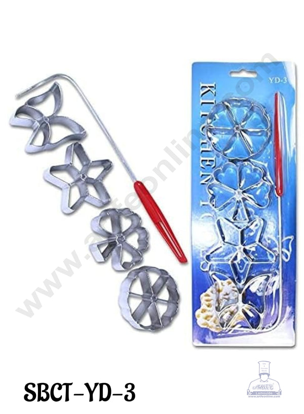 CAKE DECOR™ Dough shape HWOROST wafer baking pan Spreewald loops rosette waffle iron 2cm Set of 4 (SBCT-YD-3)