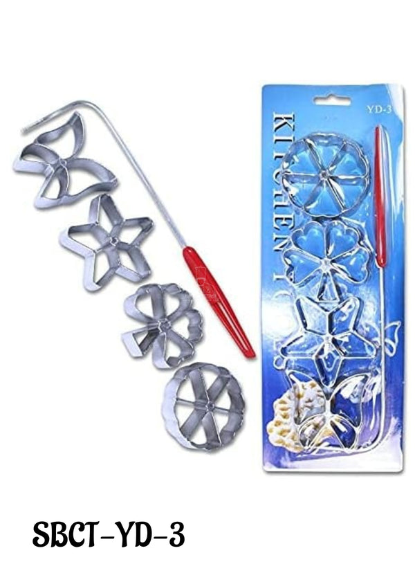 CAKE DECOR™ Dough shape HWOROST wafer baking pan Spreewald loops rosette waffle iron 2cm Set of 4 (SBCT-YD-3)