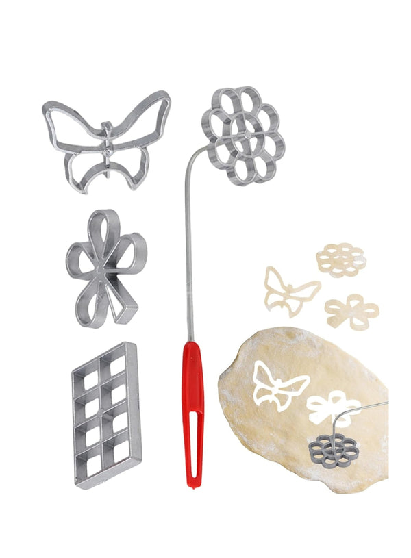 CAKE DECOR™ Dough shape HWOROST wafer baking pan Spreewald loops rosette waffle iron 2cm Set of 4 (SBCT-YD-6)