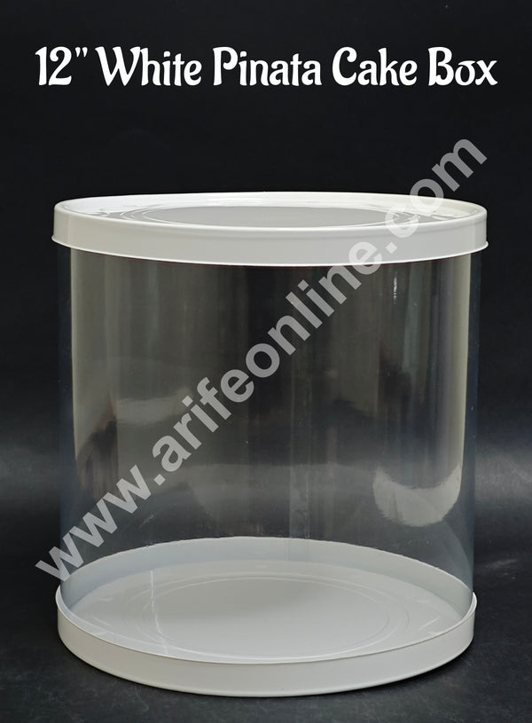 12" White Pinata Round Pinata Cake Box | 1 piece box - CAKE DECOR™
