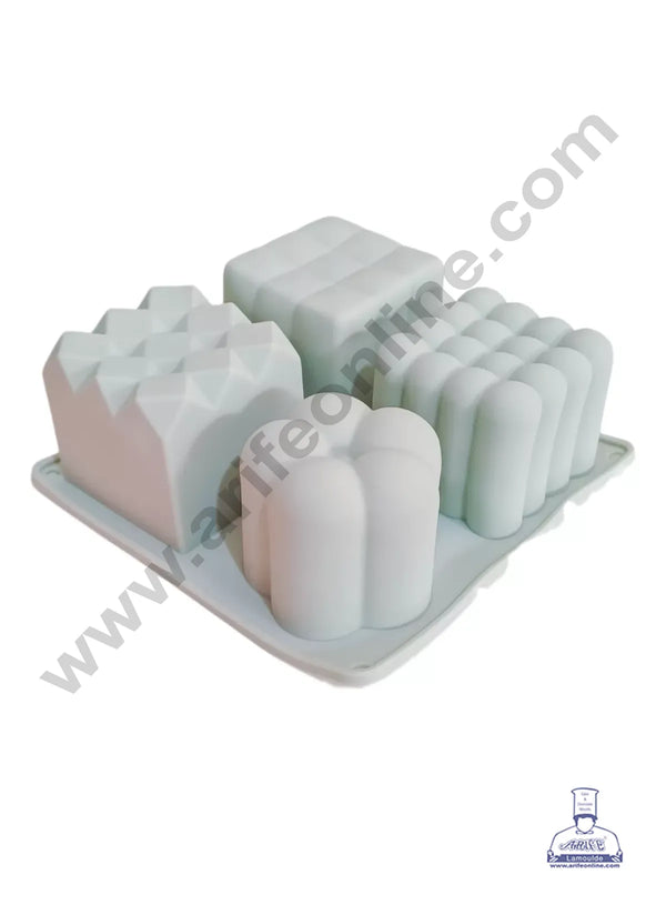4 Cavity Hexagonal Crystal & Bubble Shape Muffin Mould Chocolate Silicon Mould - CAKE DECOR™