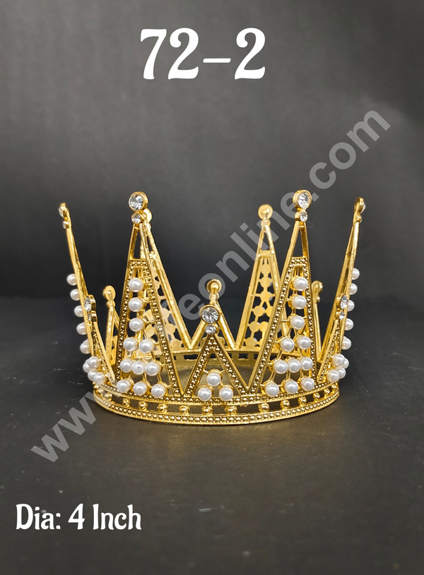 CAKE DECOR™ Birthday Cake Crown Chandelier Design Cake Topper Wedding, Cake Decoration For King, Queen, Prince & Princess Party Wedding Hair Accessories