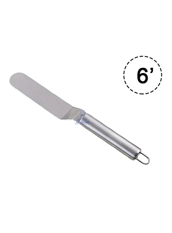 CAKE DECOR™ Stainless Steel Angular Cake Knife Icing Spatula With Steel Handle- 6 inch (1 Piece)
