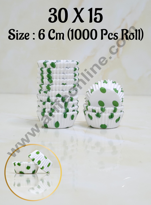 Cake Decor Mini Green Polka Dots Cupcake Liner -  6 cm Baking Cups Cupcake Mold Paper Muffin - 1000 pcs Pack