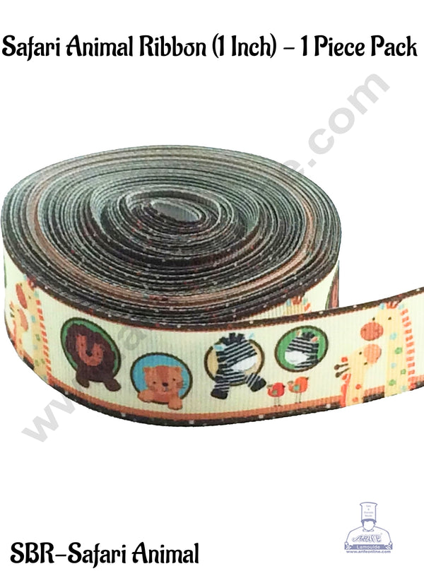 CAKE DECOR™ 1 Roll Safari Animal Ribbon | Gift Wrapping | Hamper Decoration