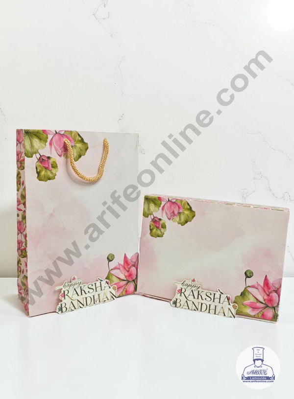 Festive 4 Pieces Rakhi Combo Set Gift Bag | Chocolate Box (Theme - 03) - CAKE DECOR™
