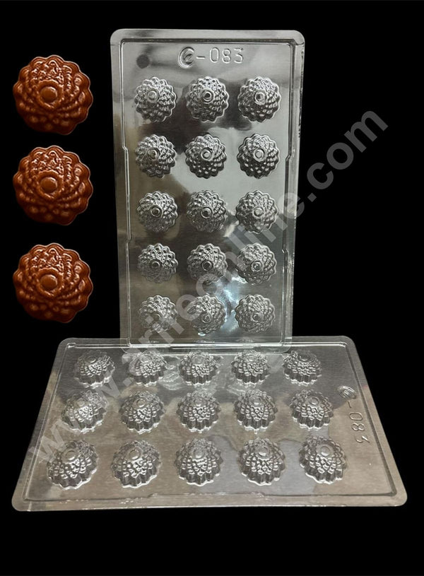15 Cavity Floral Shape Mould PVC Chocolate mould (1 pcs pack) E-083- CAKE DECOR™