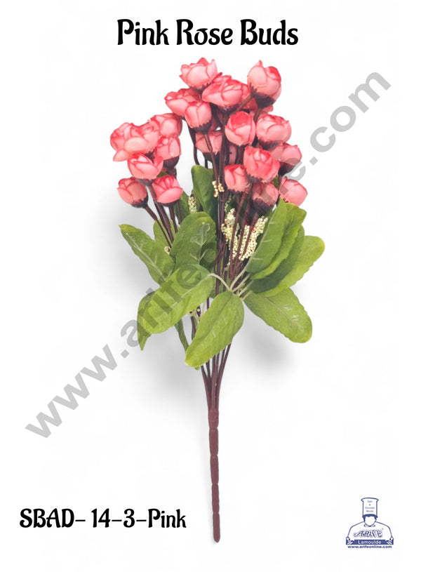 Pink Rose Buds Artificial Flower bunch For Cake Decoration – ( 1 Bunch ) Cake Decor™