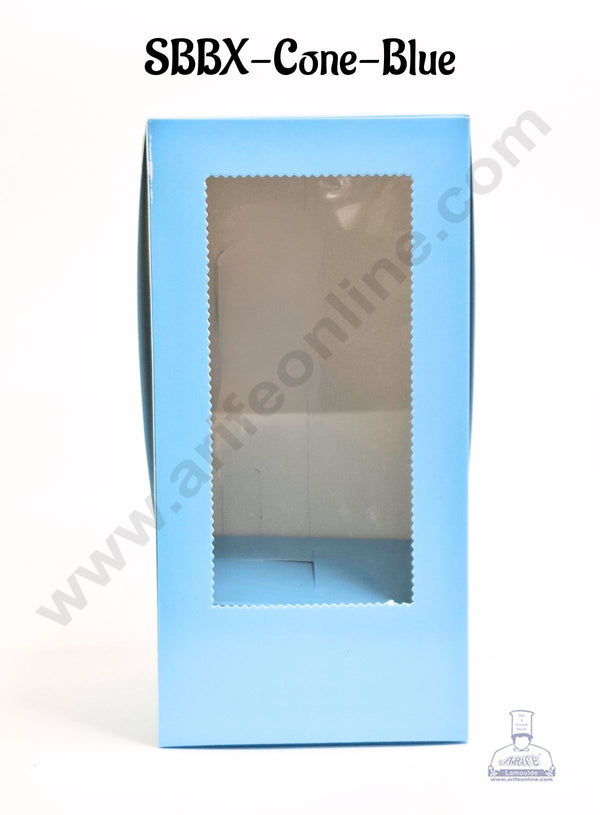 Blue Ice Cream Cone Cake Holder Box (1Pc)|11" x 5.5" x 5.5" - CAKE DECOR™