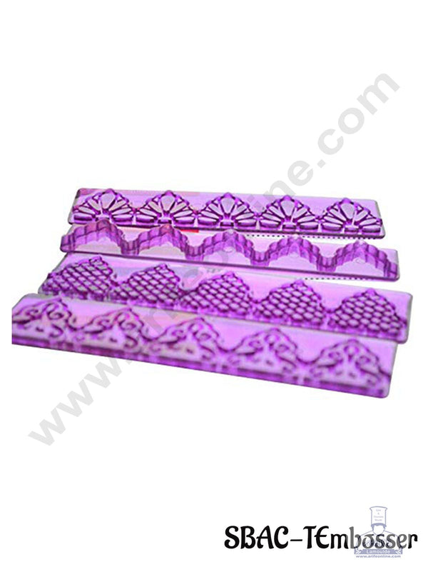 Cake Decor 4 Pc Texture Embosser Cutter Plastic Fondant Cutter Gumpaste Cutter