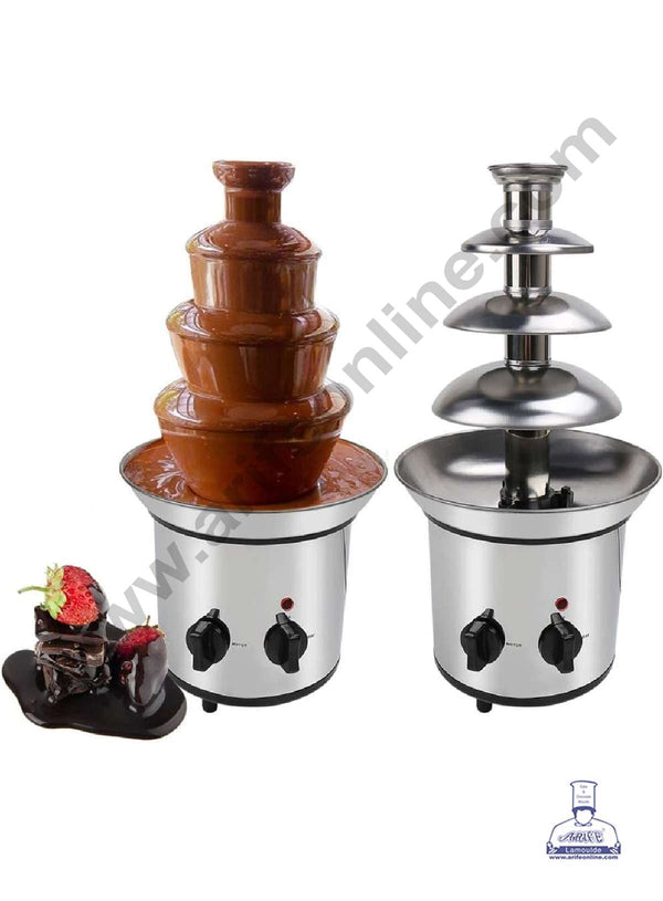 CAKE DECOR™ 4 Tier Chocolate Fountain - Stainless Steel Machine - Fountain for Parties