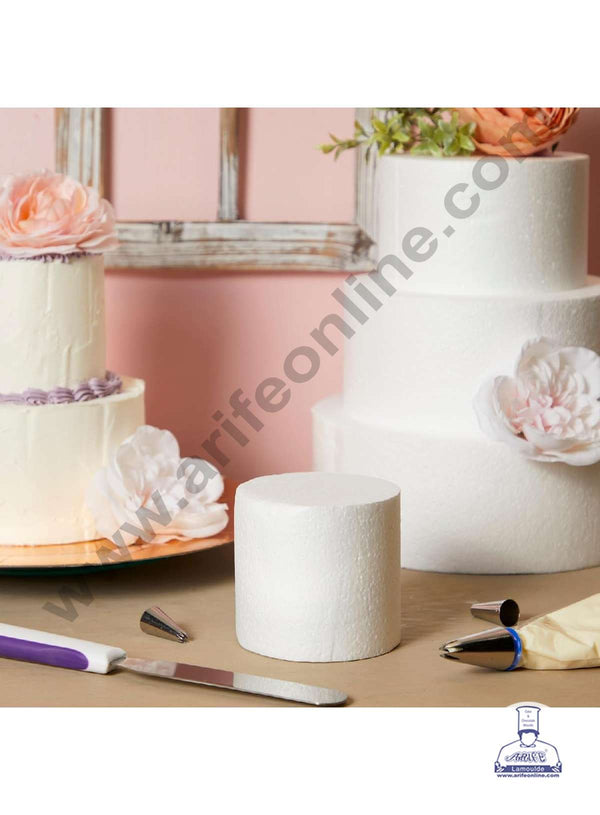 CAKE DECOR™ 1 pc 4 Inch Round Cake Dummy - Dia 4" x H 4"
