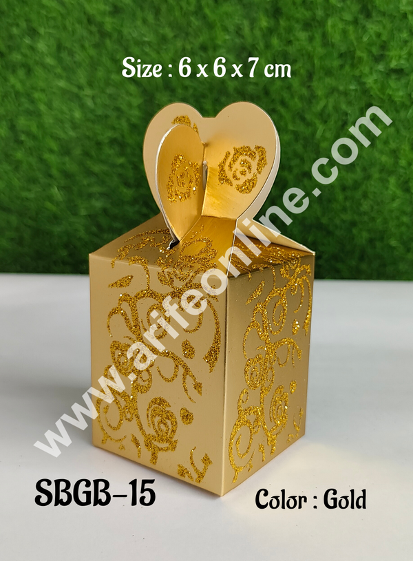 CAKE DECOR™ Goodie Bag For Hampers | Chocolate Box Hamper Box 10 Pcs Pack - Gold (SBGB-15)