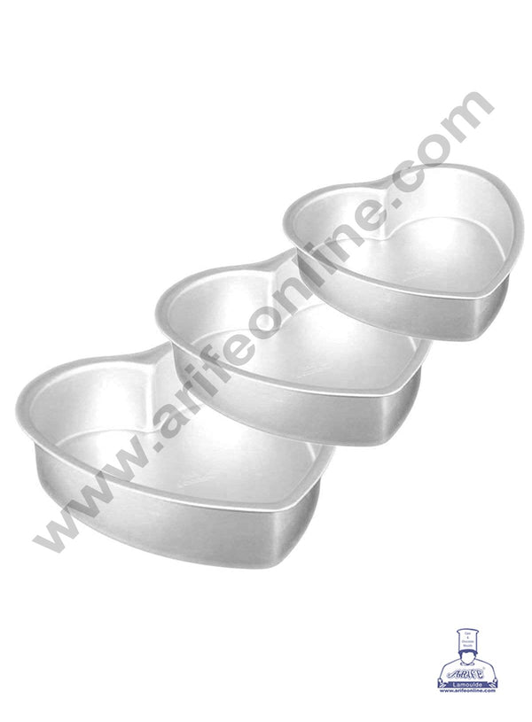 Cake Decor Heart Shape Aluminum 3 in 1 Cake Mould Set of 3