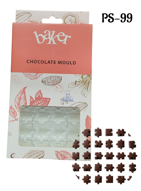 CAKE DECOR™ Small Bakers 32 Cavity Polycarbonate Chocolate Puzzle Mold |SBPS-99|1 Piece|