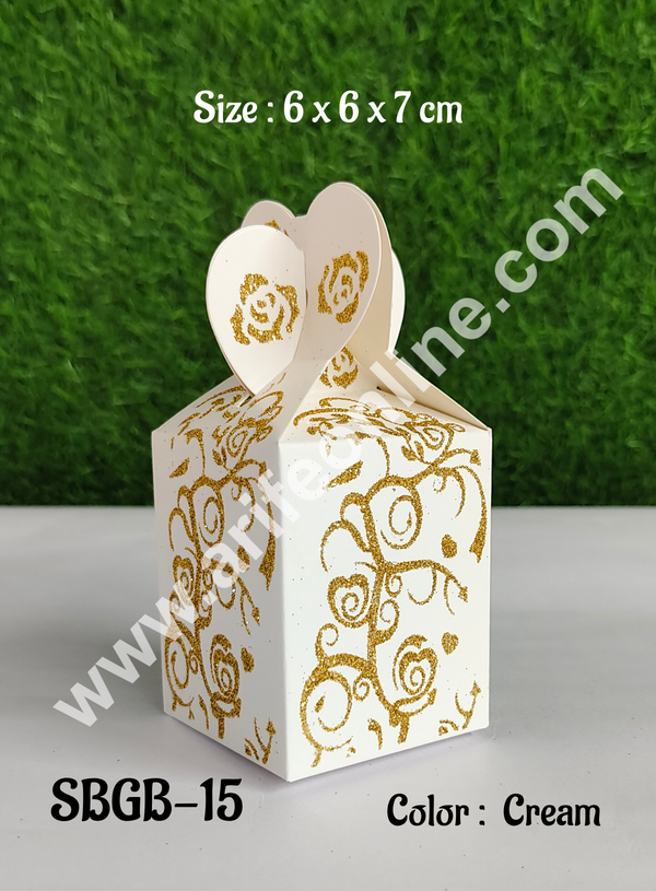 CAKE DECOR™ Goodie Bag For Hampers | Chocolate Box Hamper Box 10 Pcs Pack - Cream(SBGB-15)