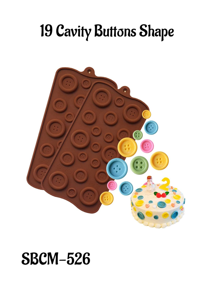 Home Cake Decor 19 Cavity Buttons Shape Silicone Chocolate Mould