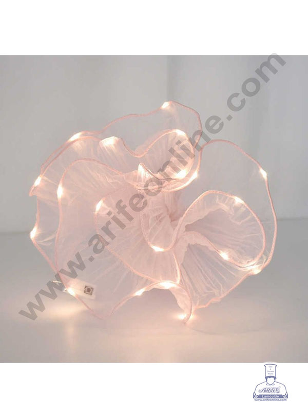 Peach Wrinkled with LED Flower Wave Wrapping Mesh - CAKE DECOR™