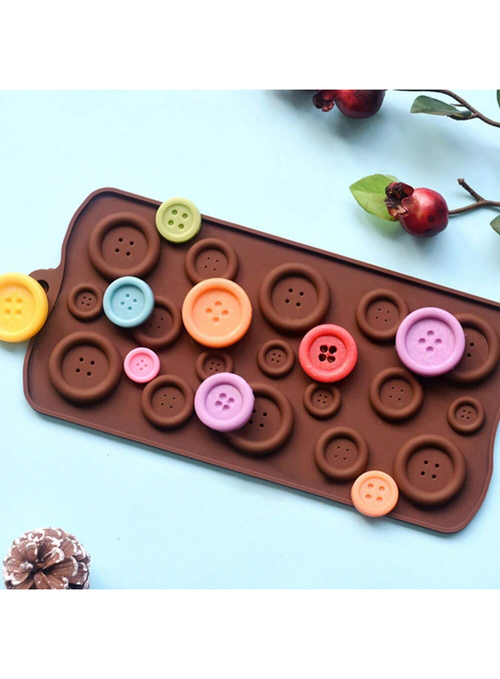 Home Cake Decor 19 Cavity Buttons Shape Silicone Chocolate Mould