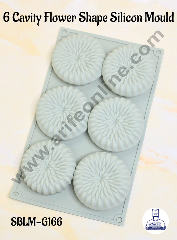 CAKE DECOR™ 6 Cavity Flower Shape Silicon Muffin Mould Silicon Mould