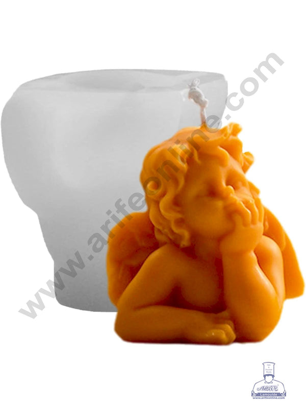 3D Silicon 1 Cavity Cute Little Angel Shape Silicon Candle Mould, Silicon Soap Mould (SBSP-DYF6976) - CAKE DECOR™