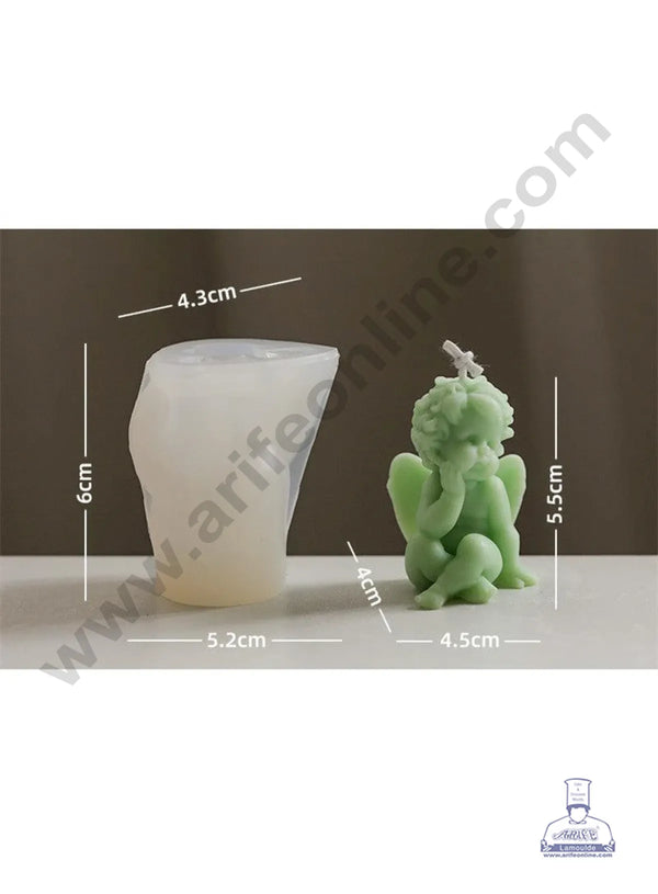 3D Silicon 1 Cavity Cute Little Angel Shape Silicon Candle Mould, Silicon Soap Mould (SBSP-DYF6977) - CAKE DECOR™