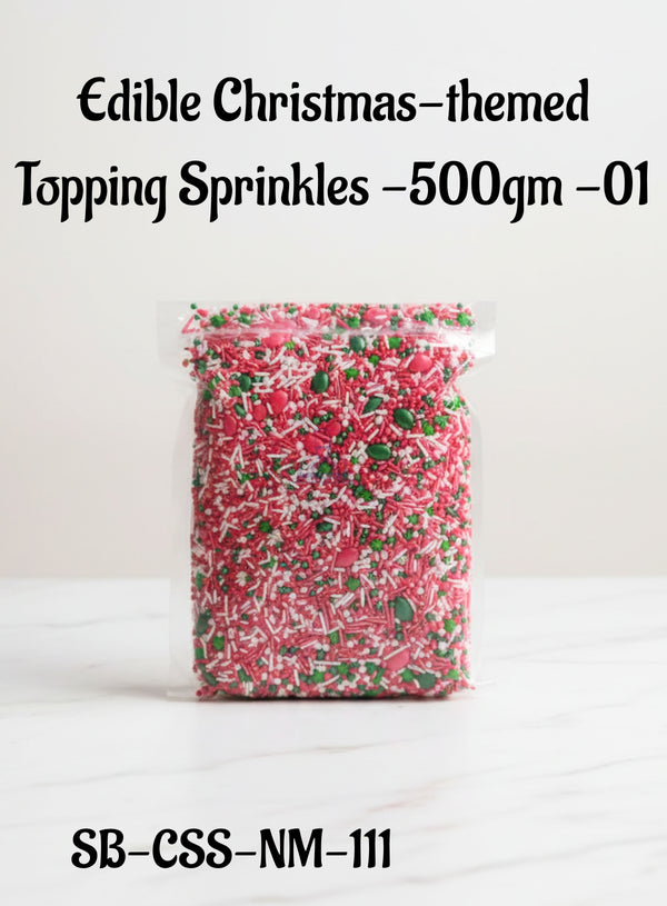 CAKE DECOR™ Edible Christmas-themed Topping Sprinkles - 500gm - 01