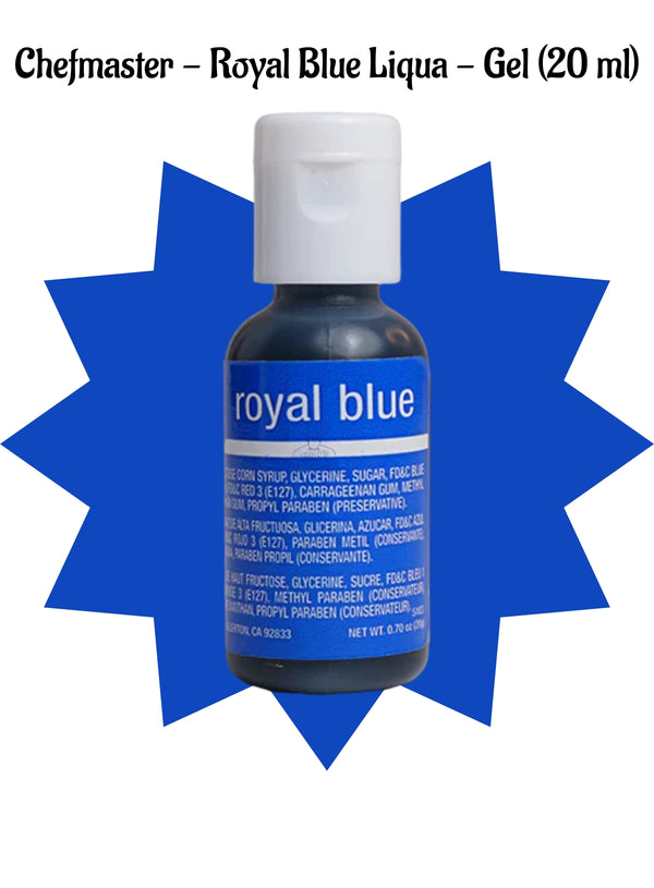 Chefmaster Liqua-Gel Royal Blue .70 oz Food Color (20 ml)