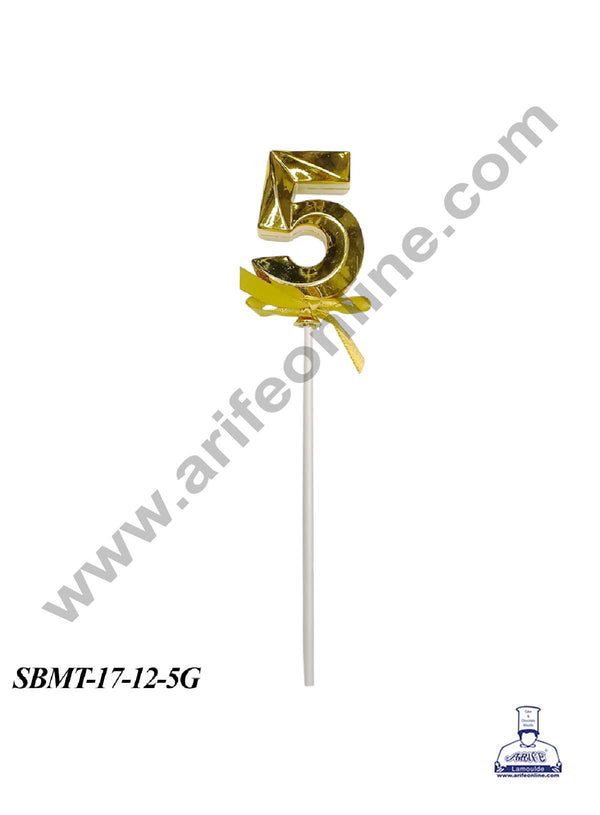 CAKE DECOR™ Plastic 3D Style 5 Number Cake Topper - 1 Piece