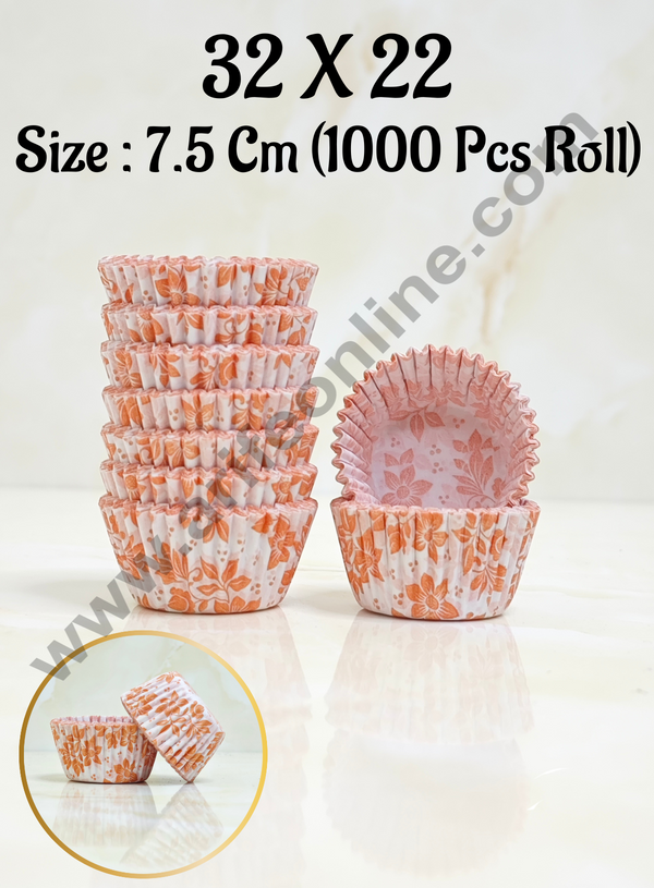 Cake Decor Mini Orange Floral Cupcake Liner - 7.5cm Baking Cups Cupcake Mold Paper Muffin - 1000 pcs Pack