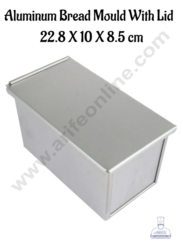 Aluminum Bread Loaf Mould With Lid (22.8 X 10 X 8.5cm) - CAKE DECOR™