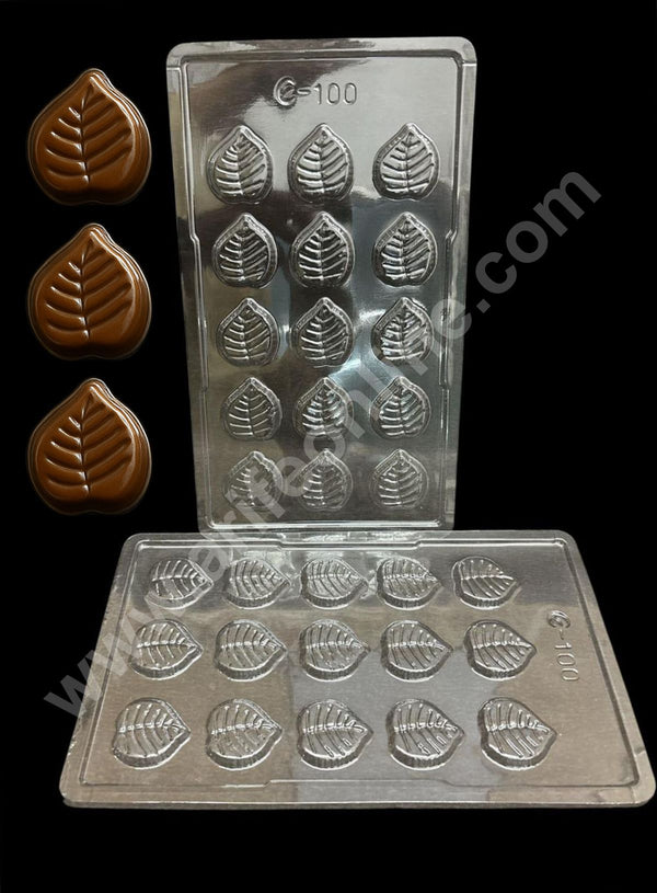 15 Cavity Leaf Shape Mould PVC Chocolate mould (1 pcs pack) E-100- CAKE DECOR™