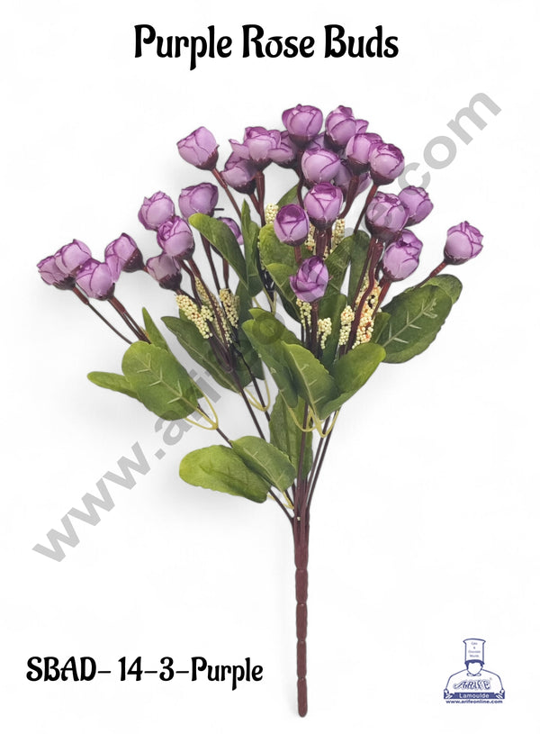 Purple Rose Buds Artificial Flower bunch For Cake Decoration – ( 1 Bunch ) Cake Decor™