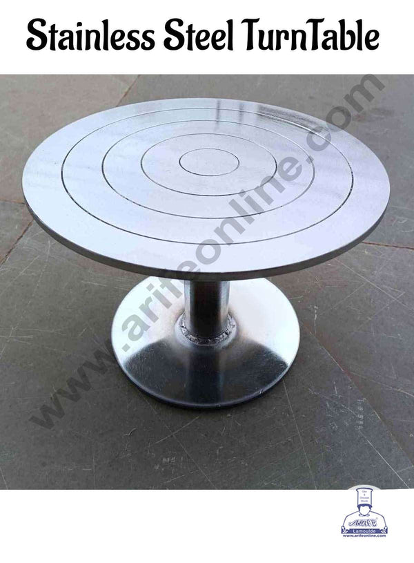 CAKE DECOR™ 360° Rotating Stainless Steel Cake Turntable (12 Inch) - Heavy
